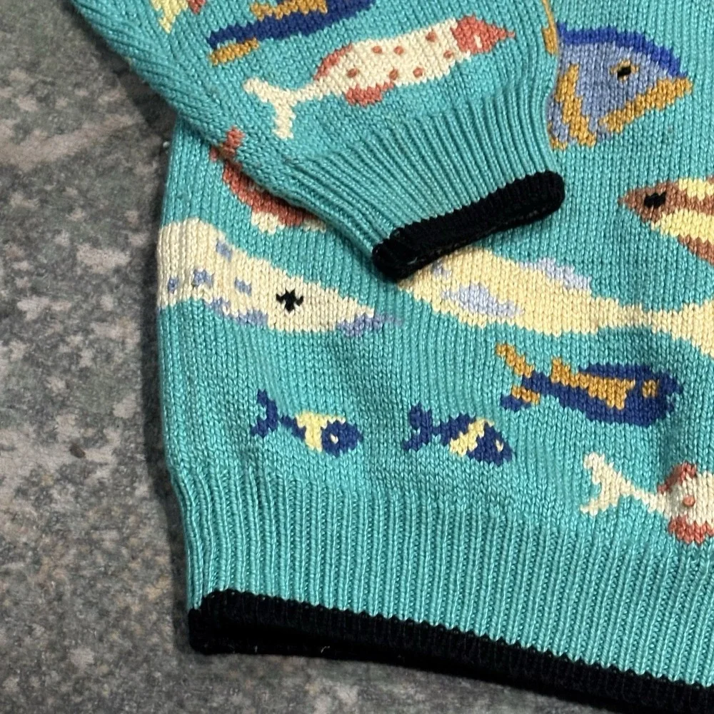 vintage Christine Foley fish cardigan Size 2 RARE See Measurements - Picture 4 of 7